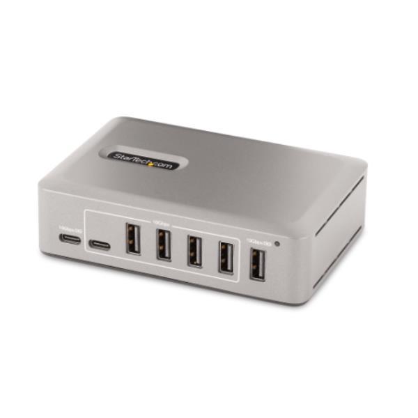 StarTech.com 10-Port USB-C Hub, 8x USB-A + 2x USB-C, Self-Powered w/ 65W Power Supply, USB 3.1 10Gbps Hub w/ BC1.2 Charging, Desktop/Laptop USB Hub with 3ft Locking USB-IF Certified Cable - USB Expansion Hub (10G8A2CS-USB-C-HUB) - Hub - 8 x USB 3.2 Gen 2 + 2 x USB-C 3.2 Gen 2 - desktop